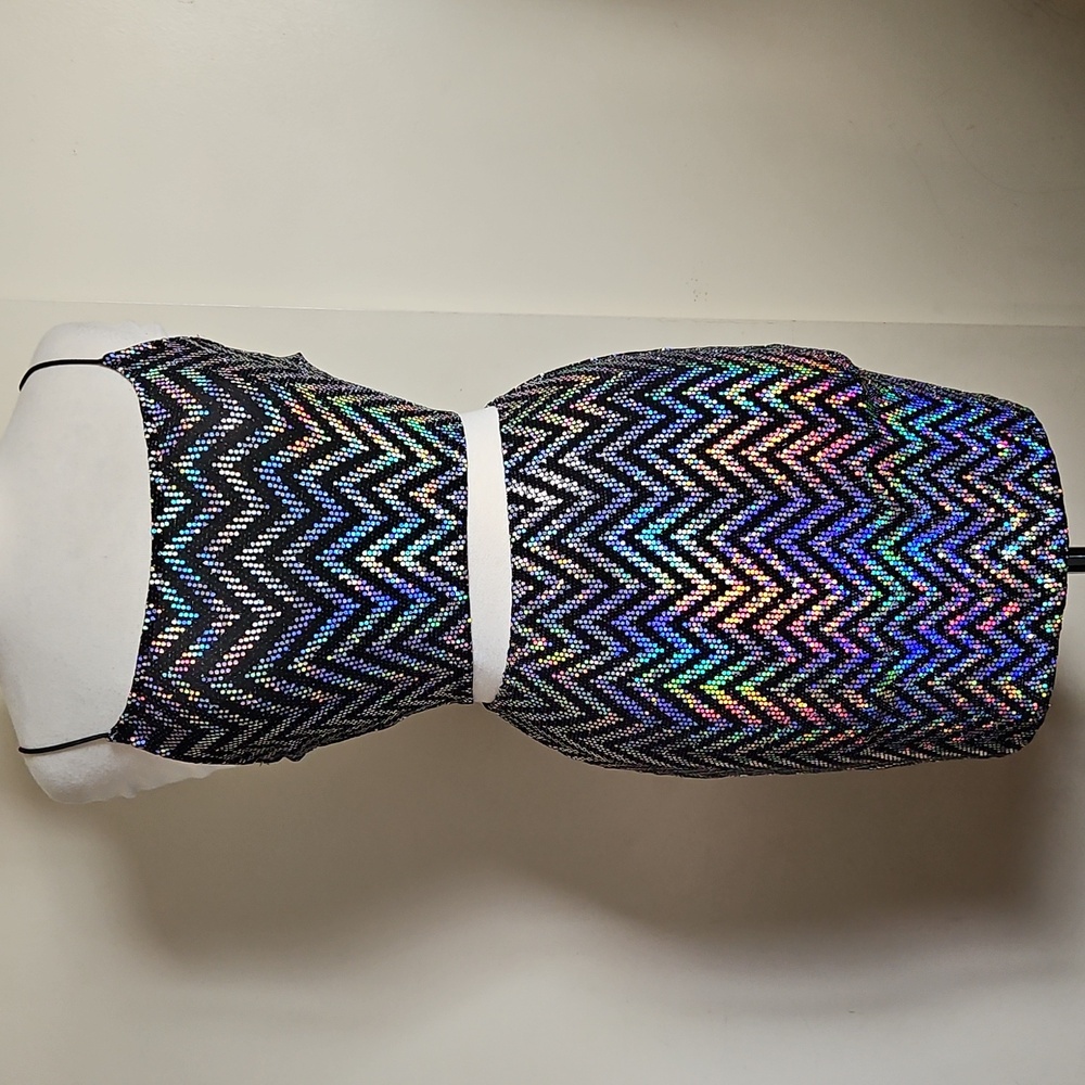 Just Polly Litmus Metallic Chavron Skirt And Strappy Crop Top Set Size Medium - Picture 3 of 14